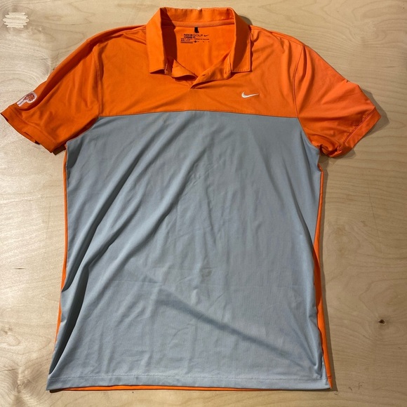 Nike Golf Men's Orange and Gray Polo Shirt Medium (MW) - Picture 4 of 14